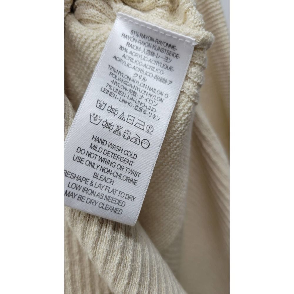 Free People  Cross Strap V Neck Sweater Beige - Picture 5 of 6